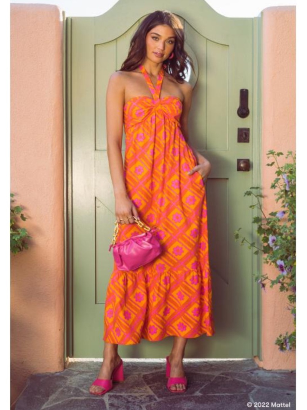 Show Me Your Mumu x Barbie Midge Midi Dress Malibu Daisy Vacation Resort XS